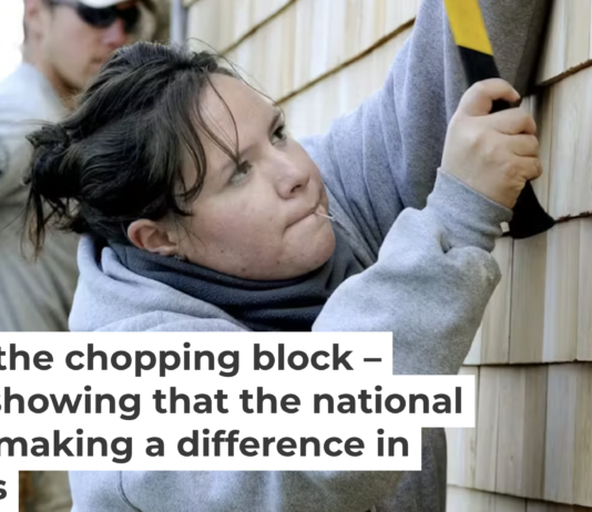 Many AmeriCorps crews, like this one seen at work in Maine in 2011, restore and renovate public parks. John Patriquin/Portland Press Herald via Getty Images